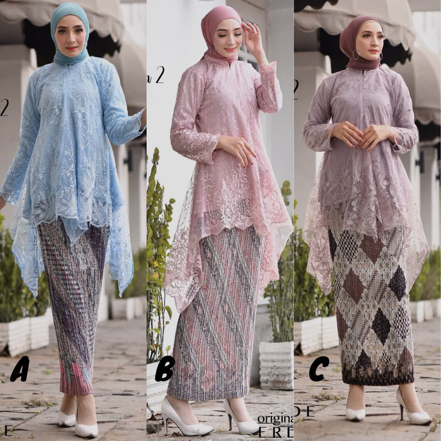 Setelan Kebaya Modern Sheina / Jubrai / Rumbai Aneka Pilihan Warna